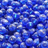 Glaskralen blauw - plat ovaal - 9 x 6 mm - 125 gram - kralen hobby volwassenen_